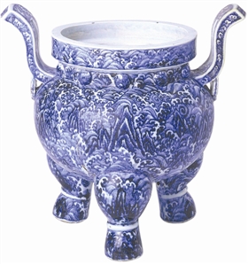 北京故宫博物院藏明永乐青花海水纹香炉 北京故宫博物院藏明永乐青花海水纹香炉