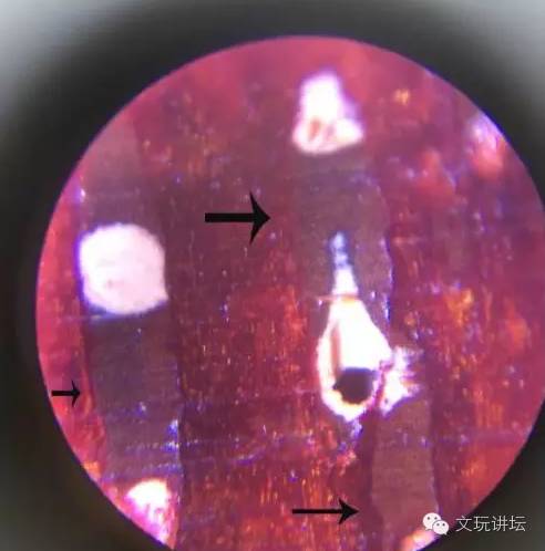 图中箭头所标识的是，填充物，很平整，充实。假金星为白色部分