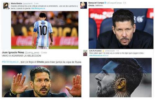 阿根廷球迷呼吁梅西留队 盼西蒙尼执教国家队