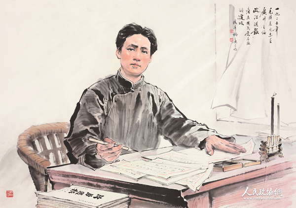 激扬文字 杨之光、鸥洋 中国画 96cm×137cm1978年 中国国家博物馆藏