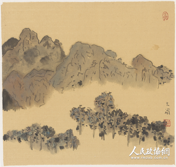 邵大箴《山水》水墨宣纸43.5cmx41cm 邵大箴《山水》水墨宣纸43.5cmx41cm