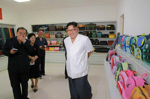 金正恩视察平城合成皮革工厂，称其是国家工厂的典范（网页截图）