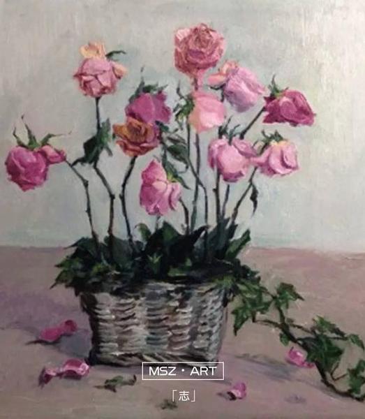 油画作品：《粉》