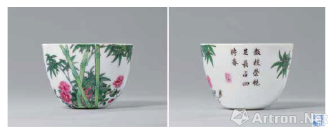 清雍正 珐琅彩月季绿竹诗意小杯 RMB 22，425，000 中国嘉德 2016-5-15