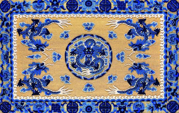 五龙图盘金毯 五龙图盘金毯