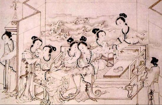 丁观鹏(清代画家)所绘的乞巧图