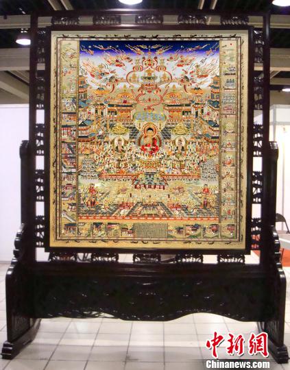 宫廷杭绣《观经图》 宫廷杭绣《观经图》