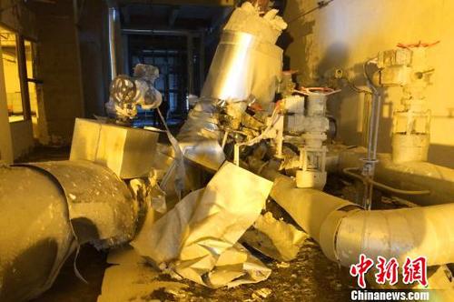 爆管事故现场一片狼藉?！≈有?摄