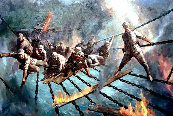 《飞夺泸定桥》 油画 上海大学美院创作组 《飞夺泸定桥》 油画 上海大学美院创作组