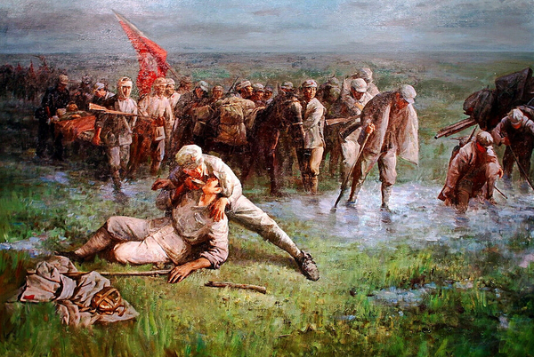 《过草地》 油画 上海大学美院创作组 《过草地》 油画 上海大学美院创作组