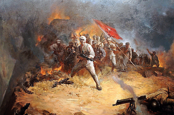 《激战腊子口》 油画 上海大学美院创作组 《激战腊子口》 油画 上海大学美院创作组