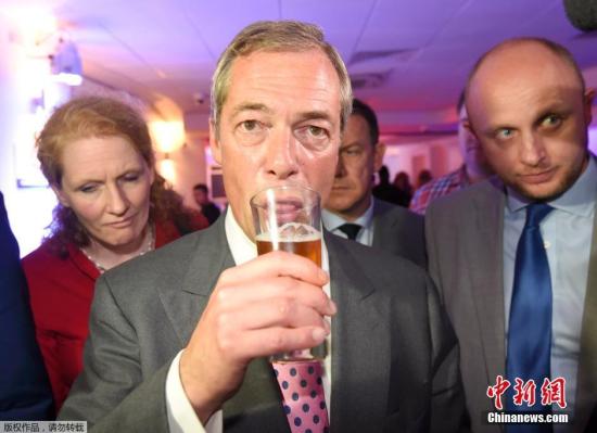 资料图：英国脱欧派重要人物法拉奇。