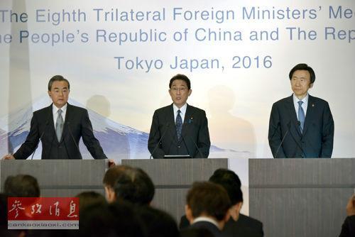 外媒:中日韩一致反对朝鲜试射导弹 将合作应对