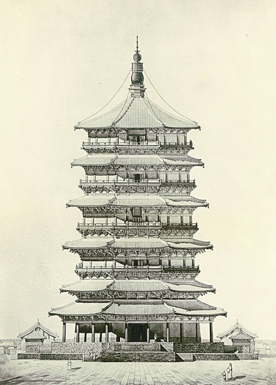 山西应县佛宫寺辽释迦木塔(设计图) 山西应县佛宫寺辽释迦木塔(设计图)