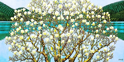 玉兰花开(中国画) 祝大年 玉兰花开(中国画) 祝大年