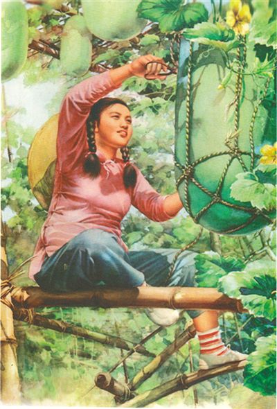 冬瓜上高楼(年画)金梅生 冬瓜上高楼(年画)金梅生