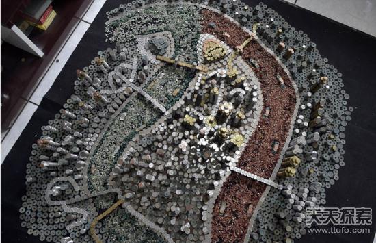 男子收集5万枚硬币:完成的作品让人惊叹 男子收集5万枚硬币:完成的作品让人惊叹