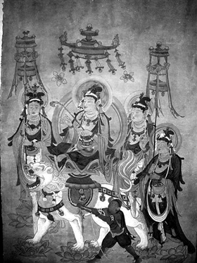 图2 麦积山石窟唐代《文殊菩萨经变图》