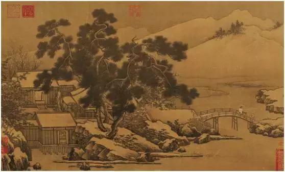 刘松年《四景山水图》冬景 刘松年《四景山水图》冬景