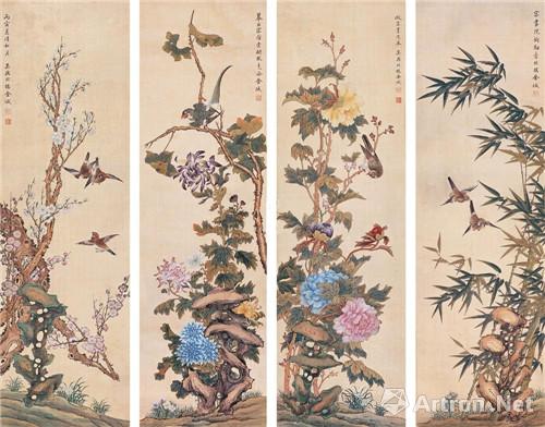 附图11、金城 1926年作 拟宋人花鸟四屏