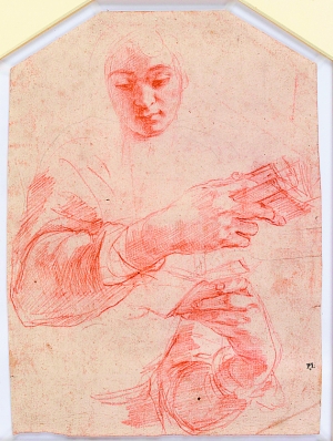 波利多罗·达·卡拉瓦乔作品《持书青年习作》