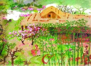 《桃花源记》插图(资料图片)2 《桃花源记》插图(资料图片)2