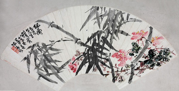 近代  陈师曾 竹子月季图 近代  陈师曾 竹子月季图