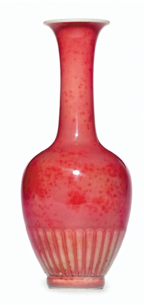 康熙豇豆红(菊瓣瓶)