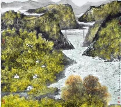 《金沙江畔》 122x122cm 2006年 《金沙江畔》 122x122cm 2006年