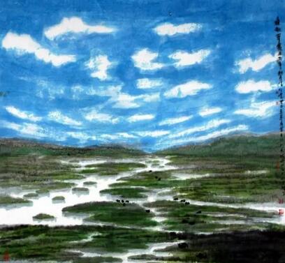 《颂歌草原》 122x122cm 2006年 《颂歌草原》 122x122cm 2006年