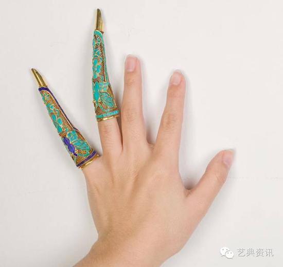 实物拍摄 清代-点翠护指套