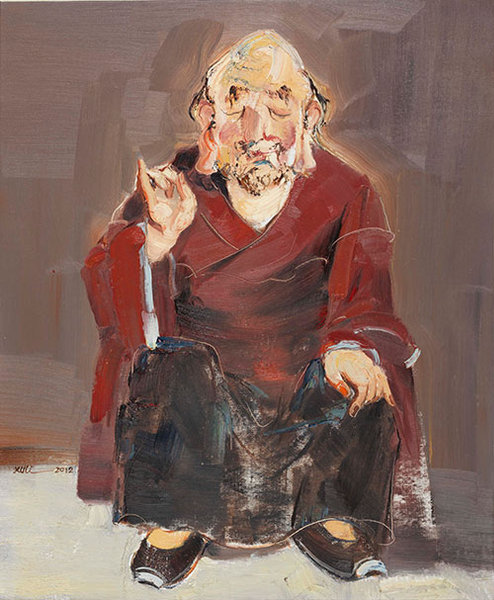 《貌色·罗汉》，80X90cm，2012年