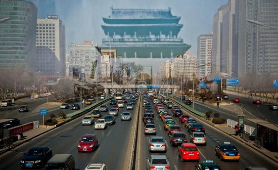 现在的朝阳门地区（图源 新京报 新浪新闻中心联合出品《城门变》，摄影 李飞）