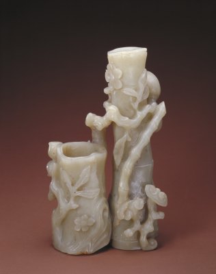 玉双管式笔插 玉双管式笔插