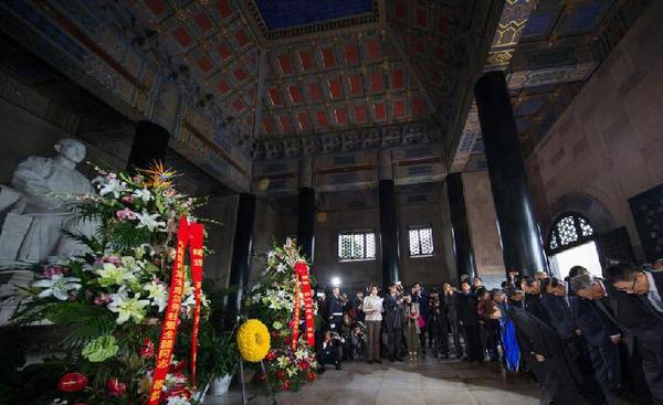 10月31日上午，中国国民党主席洪秀柱率领中国国民党大陆访问团，拜谒了南京中山陵。中新社记者 泱波 摄