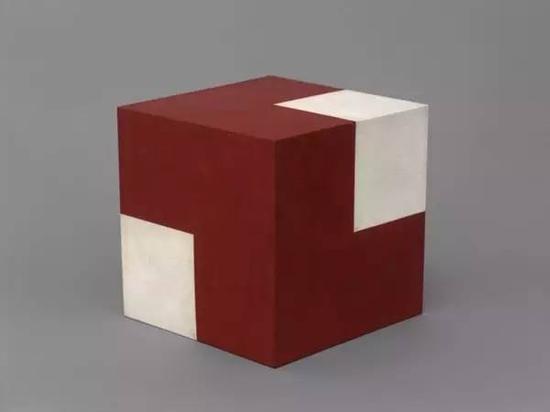 　　《主动对象（Active Object）》，威利斯?德?卡斯特罗（Willys de Castro），布面油画包裹木头，1962年