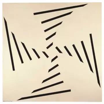 《有形 61号（Concrete 61）》，朱迪思?罗安德（Judith Lauand），木材上合成聚合漆，1957年