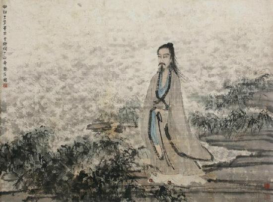 1944年《屈子行吟图》，2011年保利春拍2185万元