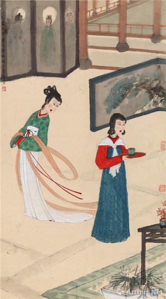 附图2、傅抱石乙酉（1945年）作 风光好 立轴（2016年11月嘉德6612.5万元成交）