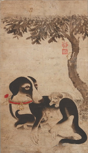 母犬图轴  李岩(韩国) 母犬图轴  李岩(韩国)