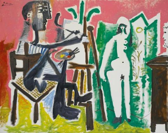 毕加索，《画家和他的模特》