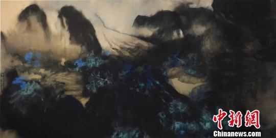 张大千的《瑞士雪山》。