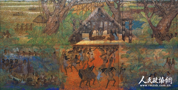 河姆渡文化 纸本设色_副本