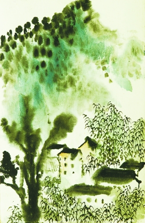 石鲁 《陕南山村》 石鲁 《陕南山村》