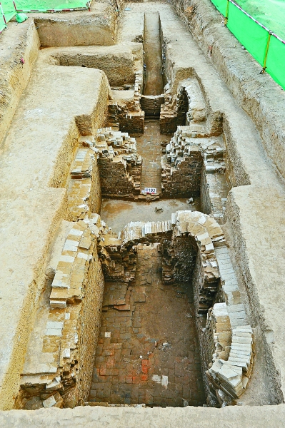 东汉甲字形前中后三室墓 图片由北京市文物研究所提供 东汉甲字形前中后三室墓 图片由北京市文物研究所提供