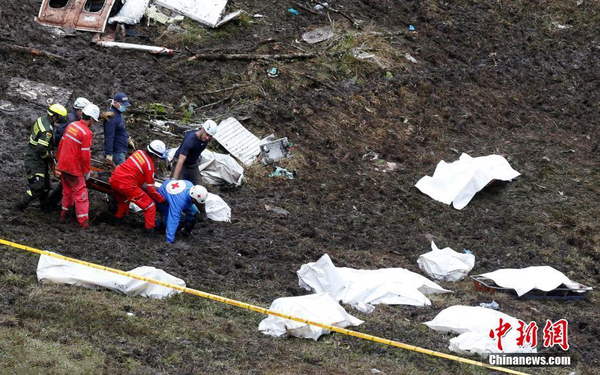 载巴西球员飞机坠毁 载巴西球员飞机坠毁