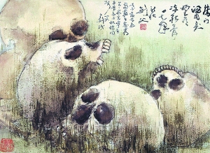 高剑父《白骨犹深国难悲》