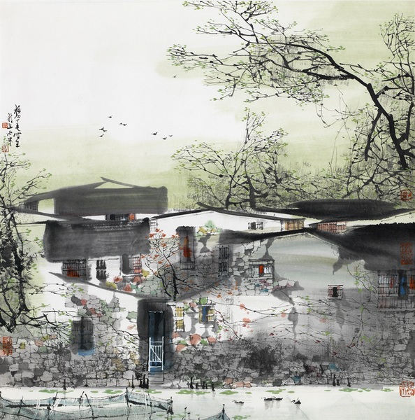 刘懋善  水乡风情(二) 68cm×68cm 刘懋善  水乡风情(二) 68cm×68cm