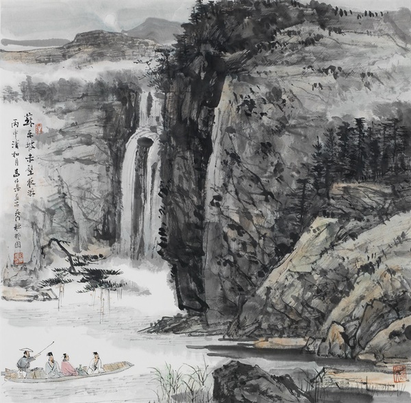 马伯乐 苏东坡赤壁夜游图 68cm×68cm 马伯乐 苏东坡赤壁夜游图 68cm×68cm