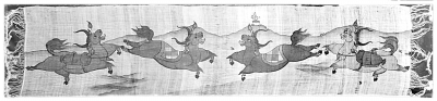 清代彩绘牦牛哈达 清代彩绘牦牛哈达